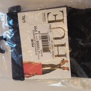 NWT HUE SEAMLESS LEGGINGS BLACK L/XL